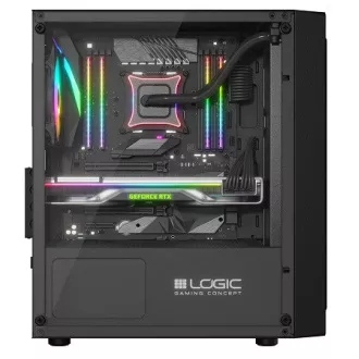 LOGIC PC ohišje Atos ARGB MINI 1x USB 3.0, 2x USB 2.0   avdio, črno, brez napajalnika