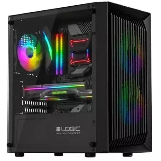LOGIC PC ohišje Atos ARGB MINI 1x USB 3.0, 2x USB 2.0   avdio, črno, brez napajalnika