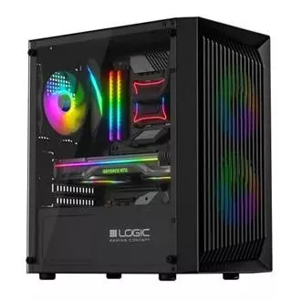 LOGIC PC ohišje Atos ARGB MINI 1x USB 3.0, 2x USB 2.0   avdio, črno, brez napajalnika