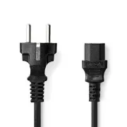 Nedis CEGL10030BK30 - Napajalni kabel | Vtič tipa F | IEC-320-C13 | Neposredno | 3,00 m | Črna