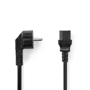 Nedis CEGL11075BK20 - Napajalni kabel | Vtič tipa F | IEC-320-C1 | Kotni | Kotni | 2,00 m | Črna
