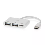 Nedis CCGB60250BK01 - USB vozlišče | 1x USB-A | 3x USB-A vtičnica | 5 vrat | USB 2.0 | USB Power | SD & MicroSD