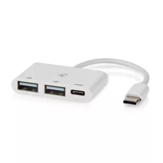 Nedis CCGB60250BK01 - USB vozlišče | 1x USB-A | 3x USB-A vtičnica | 5 vrat | USB 2.0 | USB Power | SD & MicroSD