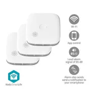 Nedis WIFIDS21WT SmartLife detektor dima| Wi-Fi | Baterijsko napajanje | Življenjska doba senzorja: 10 let | 85 dB | Bela | 1 kos