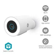 Nedis WIFICO15CWT – SmartLife zunanja kamera | Wi-Fi | reflektor | 3 MP Full HD 1296p | IP65 | senzor gibanja | bela