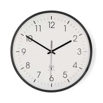 Nedis CLWA6226BK – Stenske ure | Premer: 300 mm | Plastika | Čas, sinhroniziran z radiom | Tiho delovanje | Bela / Črna Nedis CLWA6226BK – Stenske ure | Premer: 300 mm | Plastika | Čas, sinhroniziran z radiom | Tiho delovanje | Bela / Črna