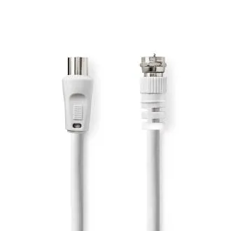 Nedis CSGL41000WT30 – Satelitski in antenni kabel | F-vtič | F-vtič | 75 ohmov | Dvojno oklopljen | 3 m | Bela Nedis CSGL41000WT30 – Satelitski in antenni kabel | F-vtič | F-vtič | 75 ohmov | Dvojno oklopljen | 3 m | Bela