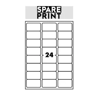 SPARE PRINT PREMIUM Samolepilne etikete bele barve, 100 listov A4 v škatli (1arch/24x etiketa 68x36mm)