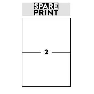SPARE PRINT PREMIUM Samolepilne etikete bele barve, 100 listov A4 v škatli (1 list/2x etiketa 210x148,5mm) SPARE PRINT PREMIUM Samolepilne etikete bele barve, 100 listov A4 v škatli (1 list/2x etiketa 210x148,5mm)