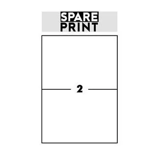 SPARE PRINT PREMIUM Samolepilne etikete bele barve, 100 listov A4 v škatli (1 list/2x etiketa 210x148,5mm) SPARE PRINT PREMIUM Samolepilne etikete bele barve, 100 listov A4 v škatli (1 list/2x etiketa 210x148,5mm)