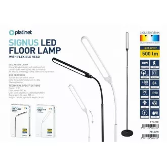 PLATINET talna svetilka SIGNUS 10W 84 LED 500 lumnov, črna, višina 150 cm
