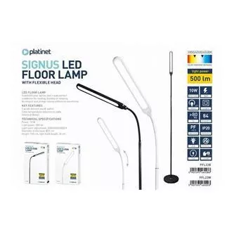 PLATINET talna svetilka SIGNUS 10W 84 LED 500 lumnov, črna, višina 150 cm