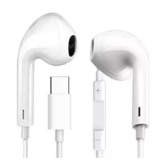 PLATINET FIESTA SLUŠALKE Z MIKROFONOM USB-C BELE BARVE