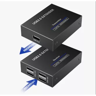 PremiumCord 4-portni podaljšek USB 2.0 prek Cat5/Cat5e/Cat6 do 150 m