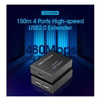 PremiumCord 4-portni podaljšek USB 2.0 prek Cat5/Cat5e/Cat6 do 150 m