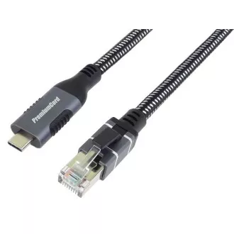PremiumCord Ethernetni kabel USB-C -> LAN RJ45 10/100/1000 MBIT 1m