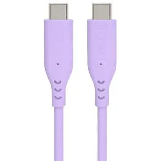 PremiumCord silikonski kabel s priključki USB-C, 60 W, 480 Mbps, vijoličen, izjemno mehak, 1,5 m
