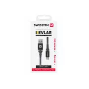 SWISSTEN PODATKOVNI KABEL KEVLAR USB/USB-C 1,5 M ANTRACIT