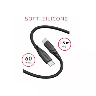 SWISSTEN PODATKOVNI KABEL IZ MEHKEGA SILIKONA USB-C / USB-C 1,5 M 60W ČRN