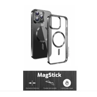SWISSTENOVO ohišje CLEAR JELLY MagStick METALLIC ZA IPHONE 15 PLUS BLACK