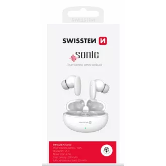 SLUŠALKE SWISSTEN BLUETOOTH TWS SONIC WHITE