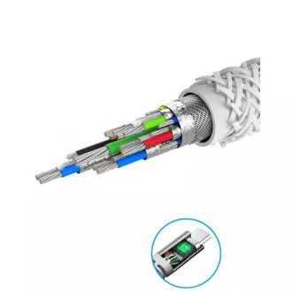 SWISSTEN PODATKOVNI KABEL KEVLAR USB/USB-C 1,5 M BEL