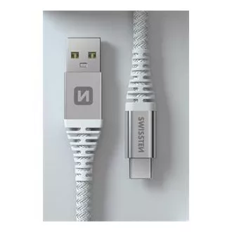 SWISSTEN PODATKOVNI KABEL KEVLAR USB/USB-C 1,5 M BEL