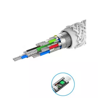 SWISSTEN PODATKOVNI KABEL KEVLAR USB-C / LIGHTNING 1,5 M BEL
