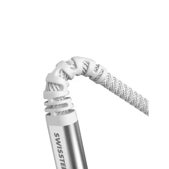 SWISSTEN PODATKOVNI KABEL KEVLAR USB-C / USB-C 1,5 M BELA