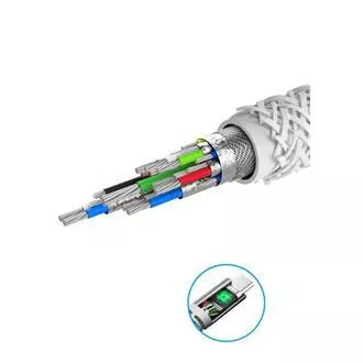 SWISSTEN PODATKOVNI KABEL KEVLAR USB-C / USB-C 1,5 M BELA