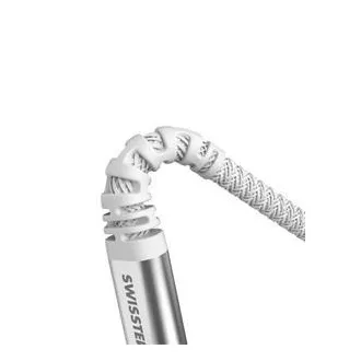SWISSTEN PODATKOVNI KABEL KEVLAR USB-C / USB-C 1,5 M BELA