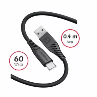 SWISSTEN PODATKOVNI KABEL IZ MEHKEGA SILIKONA USB / USB-C 0,4 M ČRN SWISSTEN PODATKOVNI KABEL IZ MEHKEGA SILIKONA USB / USB-C 0,4 M ČRN