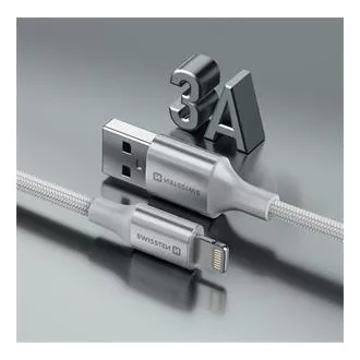 SWISSTEN PODATKOVNI KABEL TEXTILE II USB / LIGHTNING 1,5 M BELA