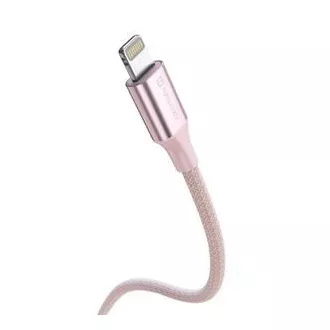 SWISSTEN PODATKOVNI KABEL TEXTILE II USB / LIGHTNING 1,5 M ROZA