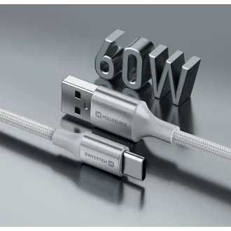 SWISSTEN PODATKOVNI KABEL TEXTILE II USB / USB-C 1,5 M BELA