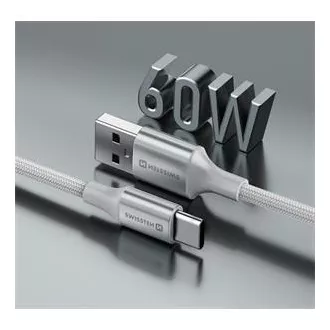 SWISSTEN PODATKOVNI KABEL TEXTILE II USB / USB-C 1,5 M BELA