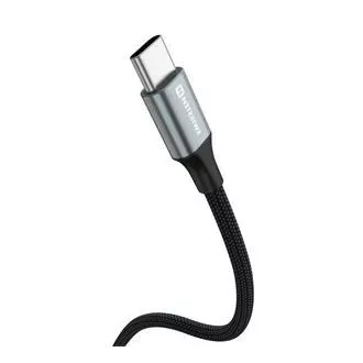 SWISSTEN PODATKOVNI KABEL TEXTILE II USB / USB-C 1,5 M ČRN