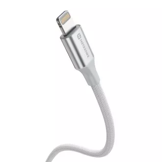 SWISSTEN PODATKOVNI KABEL TEXTILE II USB-C / LIGHTNING 1,5 M BELA