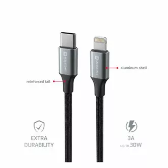SWISSTEN PODATKOVNI KABEL TEXTILE II USB-C / LIGHTNING 1,5 M ČRN SWISSTEN PODATKOVNI KABEL TEXTILE II USB-C / LIGHTNING 1,5 M ČRN