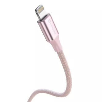 SWISSTEN PODATKOVNI KABEL TEXTILE II USB-C / LIGHTNING 1,5 M ROZA
