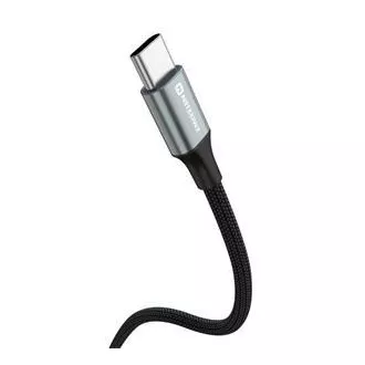 SWISSTEN PODATKOVNI KABEL TEXTILE II USB-C / USB-C 1,5 M ČRN