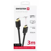 SWISSTEN HDMI do HDMI 4K 60Hz 3,0 M PVC kabel