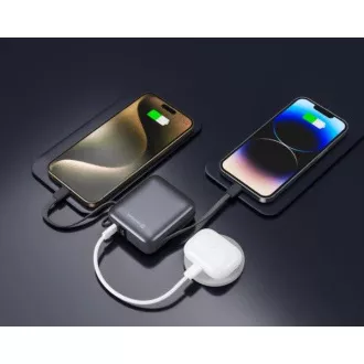 SWISSTEN POWER BANK 10000 mAh z integriranim USB-C in svetlobnimi kabli SREBRNO SREBRNO SWISSTEN POWER BANK 10000 mAh z integriranim USB-C in svetlobnimi kabli SREBRNO SREBRNO