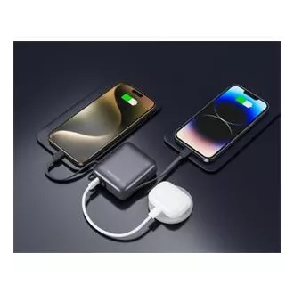SWISSTEN POWER BANK 10000 mAh z integriranim USB-C in svetlobnimi kabli SREBRNO SREBRNO SWISSTEN POWER BANK 10000 mAh z integriranim USB-C in svetlobnimi kabli SREBRNO SREBRNO