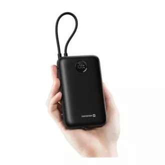 SWISSTEN POWER BANK VOLTBOX 35W 20000 mAh Z VKLJUČENIM USB-C IN SVETLEČIMI KABELI Črna SWISSTEN POWER BANK VOLTBOX 35W 20000 mAh Z VKLJUČENIM USB-C IN SVETLEČIMI KABELI Črna