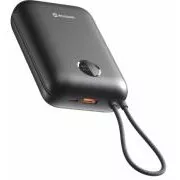 SWISSTEN POWER BANK VOLTBOX 35W 30000 mAh Z VKLJUČENIM USB-C IN SVETLEČIMI KABELI Črna