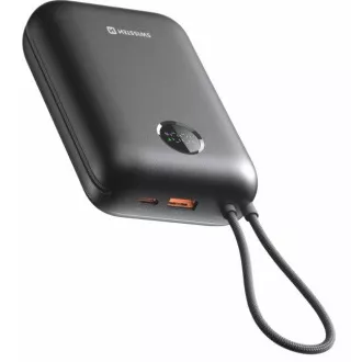 SWISSTEN POWER BANK VOLTBOX 35W 30000 mAh Z VKLJUČENIM USB-C IN SVETLEČIMI KABELI Črna