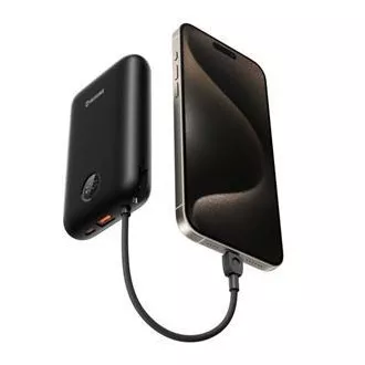 SWISSTEN POWER BANK VOLTBOX 35W 30000 mAh Z VKLJUČENIM USB-C IN SVETLEČIMI KABELI Črna