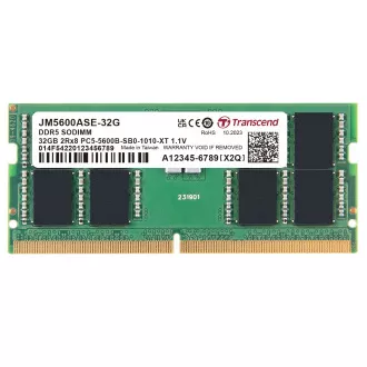 Pomnilnik Transcend 32GB DDR5 5600 SODIMM (JetRam) 2Rx8 2Gx16 CL46 1.1V