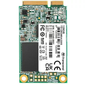 TRANSCEND MSA220S 128 GB mSATA SSD, SATA III 6 Gb/s (3D TLC), 560 MB/s R, 500 MB/s W